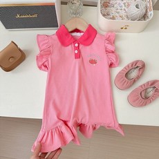 이유몽 여아용 통기성 나페 카라 프릴 민소매 원피스