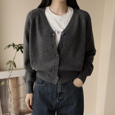 andstyle 女款溫暖柔軟舒適觸感V領日常針織開襟衫 264991