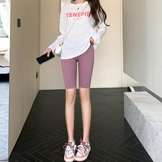 Daysoy 女性素色高腰瑜珈單車短褲