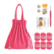 OliO 야나 단색 플리츠백 바늘 부자재포함 DIY 패키지 M, 743 네온핑크, 1세트