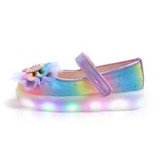 FROM'BEBE 女童 Lael 彩虹珍珠愛心 LED 公主懶人鞋