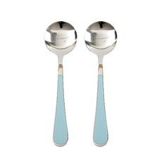Willive 韓國製 304不鏽鋼 Nino 陶瓷兒童餐具, 天藍色, 單品, 2個