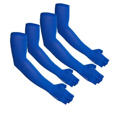 INCONTRO Xfit 素色彈性露指袖套, 藍色