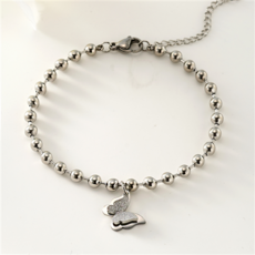 노이드비 여성용 써지컬스틸 입체나비 드롭 볼체인팔찌 + 선물포장 패키지 세트