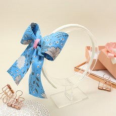 Bidangil 紗質網版圖案蝴蝶結髮帶