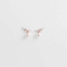 JUDY AND PAUL 女式 Evgenia 葉子圖案水晶珍珠耳環