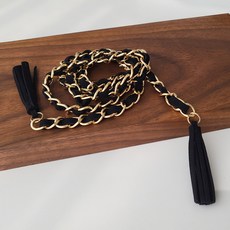 varvisu 奧登鍊條流蘇細版腰帶