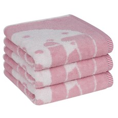GUY LAROCHE Woolly 粉彩紗染面巾 150g 30支棉紗, 粉紅色, 3個