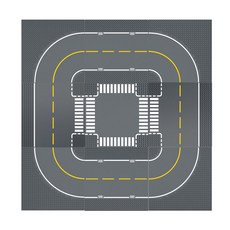 Zentoy Basic 2 道路積木底板 直線 2p + 曲線 4p + 十字路口 + T字路口 2p 套組, 混合顏色, 1個
