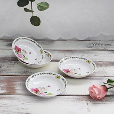 Royal Essex 玫瑰系列骨瓷圓盤 6吋, 混色, 4個