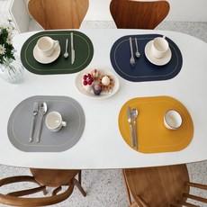 Bogo Factory Antique 雙面餐墊, 橢圓形, 混合顏色