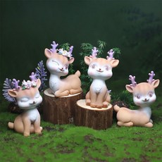 室內裝飾道具小鹿中號套組, 棕色的