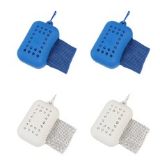 怪獸運動毛巾2件組, 藍色, 灰色, 2套