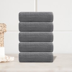 毛巾王 毛巾 150g 30支棉紗, 灰色, 5個