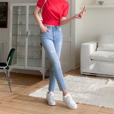 BEVERLY HILLS POLO CLUB 比佛利保羅 女款 Biseulde 內鬆緊帶直筒牛仔褲 C10P4W