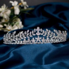 헤어 파티 웨딩 부티크 공주 티아라, 실버, 1개