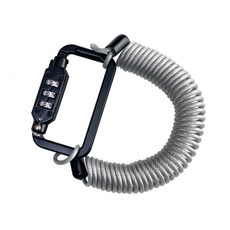 旅行方塊防盜安全登山扣+線圈電纜 2.5m, 1套