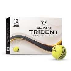 빅야드 트라이던트 골프공 3피스, 옐로우, 12개입, 1개