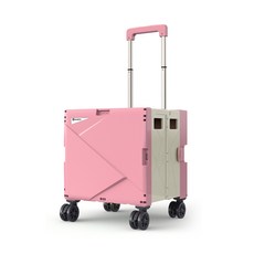 DANIGO 可折疊多功能購物車 中型, K102 嬰兒粉 + 奶油色, 1個