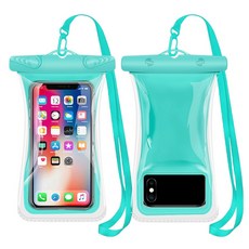 지비비 프리미엄 휴대폰 방수팩 + 스트랩 세트, 민트, 2세트