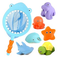 讓我們玩 鯊魚與海洋朋友洗澡玩具 7件組, 1組, 混色
