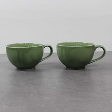 Dalsogum 陶瓷拿鐵杯情侶馬克杯咖啡杯, 綠色, 2個