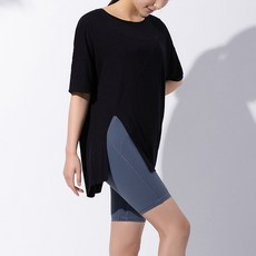 marketpia 女性瑜珈皮拉提斯開衩罩衫上衣