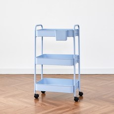 ON 免螺絲簡易組裝金屬推車籃組, 1套, 天空藍