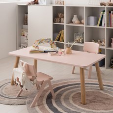 리바트 꼼므 1200 아이책상 + 의자 2p 세트 방문설치, 핑크