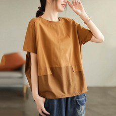 andstyle 女款切線條襯衫式短袖T恤 260427