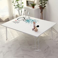 스토리퍼니쳐 국내생산 플라워 디자인 테이블 800, G 블루허브 화이트