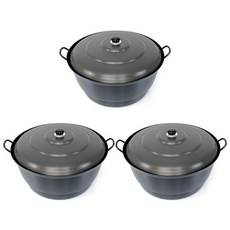 EUGENE TOSCO 雙耳鍋具組 30號, 單色, 鍋子 3入+鍋蓋 3入