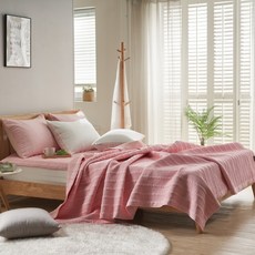 Agata Punggi Inu 純棉棉布+枕套套組, 粉色的