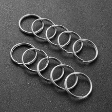 KHOOMIE 不鏽鋼鑰匙圈 DIY 材料 雙環 20mm 5W0962, 100個, 銀色