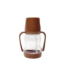 AGAFURA Raon系列Tritan材質防溢吸管學習杯, 250ml, 1個, 焦糖棕