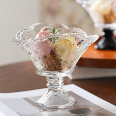 American Road 向日葵浮雕甜點高腳杯 HR1637, 透明, 1個