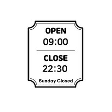 스위트스페이스 오픈 클로즈 요일 휴무 타입 12 매장스티커 + 여분 스티커 세트, 블랙