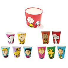 史努比彩色紙杯390ml 50p+270ml 50p+空氣杯架紅色20p套組, 1套