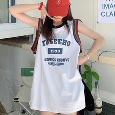 피어니스트 베스킷볼 스포티 민소매 박시 루즈핏 티셔츠