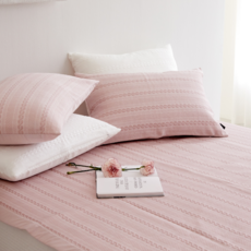 까사리빙 하이큐 냉감 패드 + 베개커버 세트, 핑크, 쿨매트+쿨베개 2장