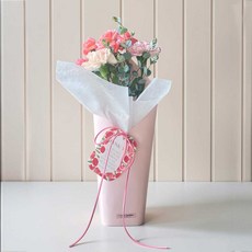 프레시가든 생화 미니트로피 카네이션 꽃다발, 피치 피치