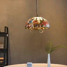 hit LIGHTING 彩色玻璃3燈吊燈 D26400, 茶花