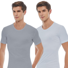 JAMES DEAN 男士純棉基本款素色短袖運動衫2件組