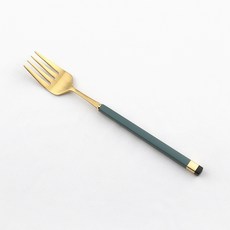 보겐 스퀘어 투톤 커트러리 디저트포크, 올리브 + 골드, 1개