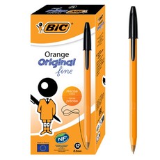 BIC 比克 經典橘色原子筆 0.8mm 12支, 黑色, 1盒
