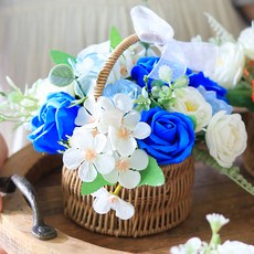 Scent Basket 人造香皂花迷你花籃, 藍色, 1個