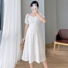 에이홉 브이넥 꽃무늬 임부 원피스