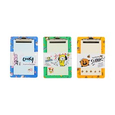 STUDIO EIGHT BT21文件板夾+便條紙 3入, COOKY+CHIMMY+SHOOKY, 1組