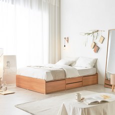 파로마 딜라잇 무헤드 통수납 4서랍 침대 + 40T 매트리스, 오크
