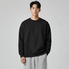 맨인모드 미니멀 세미 오버핏 맨투맨 D0512